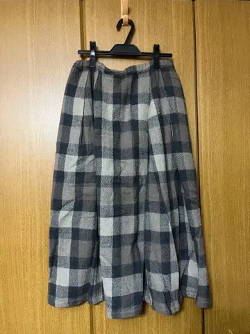 미사용 새상품 내추럴 랜드리 울 체크 스커트 2