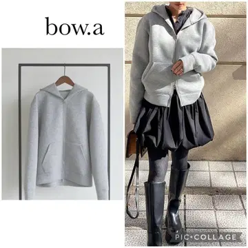 보우에이 bow.a 집업 후드티 그레이 후드 프리