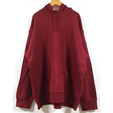 새상품 슈퍼 빅 후드티 맨투맨 긴팔 남성용 버건디 4XL