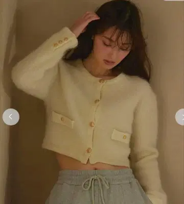 FRAY ID 링크스 크롭 니트 가디건