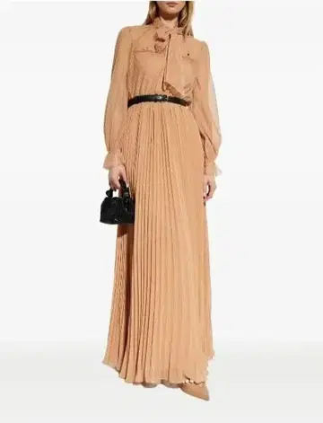 25 신상 SelfPortrait 오렌지 베이지 도트 드레스 UK4