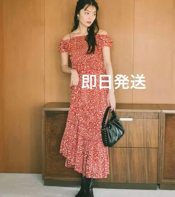 COCO DEAL 셔링 프릴 플라워 프린트 원피스