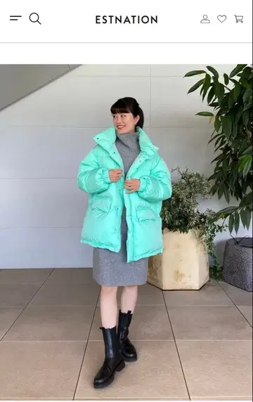 PaDD 오버 사이즈 다운 자켓 민트