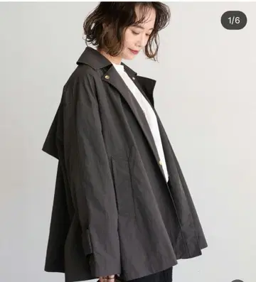 [ 미사용 새상품 ] 스노우 드렐 나일론 A라인 코트 차콜 SizeL