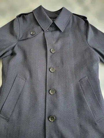 TAKAIQ 남성용 네이비 울 혼방 코트