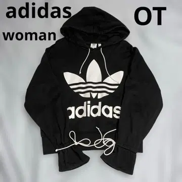 adidas 후드 맨투맨 숏 기장 트레포일 빅 로고 OT