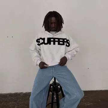 SCUFFER FLOCK LIGHT GREY HOODIE S 스트릿