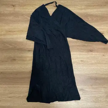 니트 원피스 [ L ] RT5122 블랙 슬릿 루즈핏 V넥