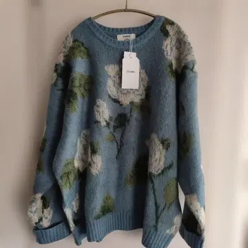 jouetie 쥬에티 패턴 루즈 니트 블루