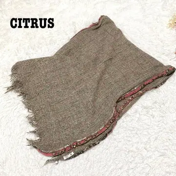 s.2131 [시트러스] 스톨 비쥬 비즈 체크 무늬 가을 오샤레