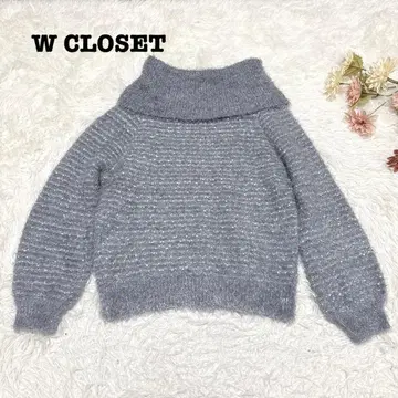 s.2134 [더블 클로젯] 긴팔 니트 목둘레 넓은 무지 보송보송