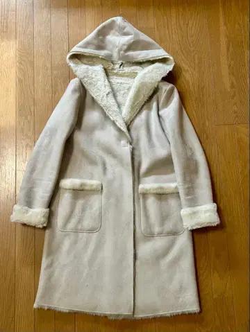 슬랫지엘 MTT 후드 부착 무스탕 코트 톨 사이즈 코트