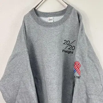 USA 구제 의류 헤인즈 hanes 자수 맨투맨 그레이