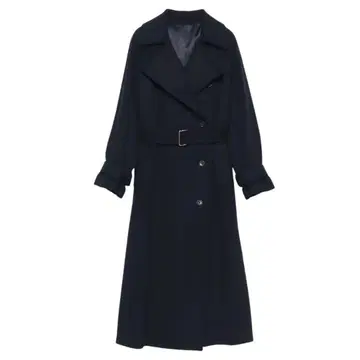 anuans 울 트렌치코트 네이비