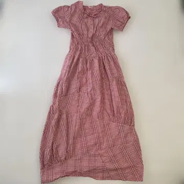 핑크하우스 PINK HOUSE 깅엄 체크 원피스 핑크