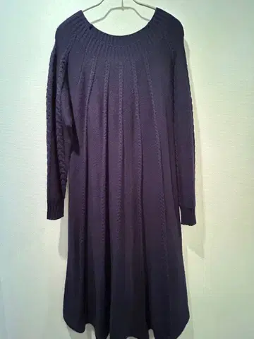 BEAMS 퍼플 니트 원피스 긴팔