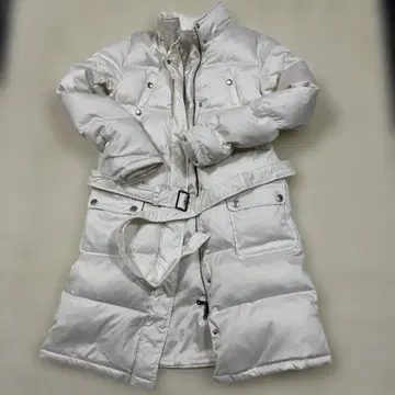 화이트 롱 코트 벨트 포함