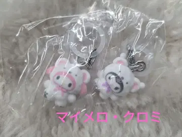 산리오 메지루시 액세서리 포근포근 스노우 마이멜로디 쿠로미 2개 세트