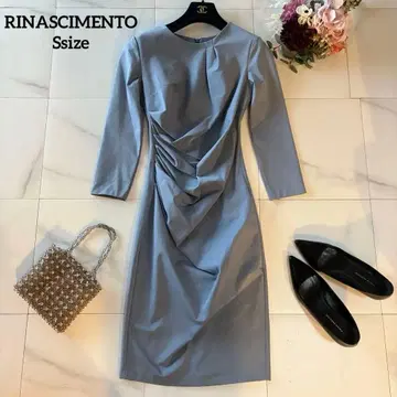리나시멘토 9부 기장 원피스 타이트 무릎 기장 색스 블루 S