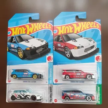 핫휠 혼다 시빅 커스텀 4대 세트