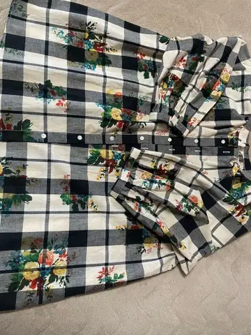 SUPER HAKKA 체크 무늬 꽃무늬 셔츠