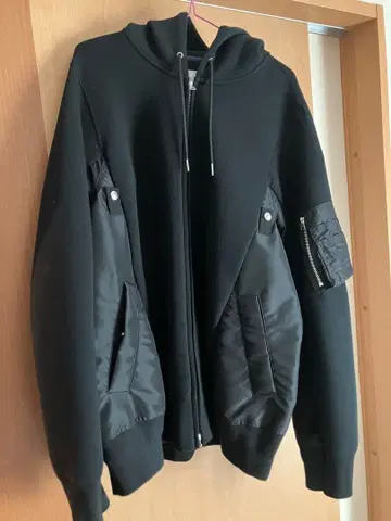 sacai 사카이 도킹 후드티 XL 블랙