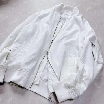 Arpege story MA-1 화이트 블루종 아우터 밀리터리