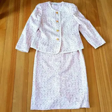 핑크 계열 트위드 정장 세트