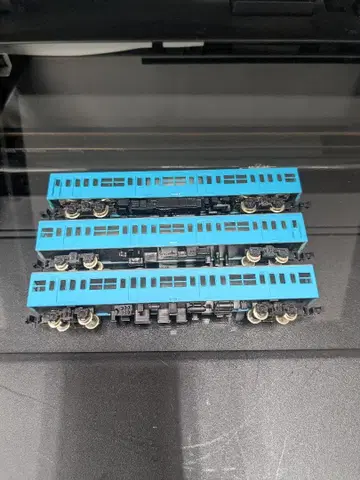 N 게이지 철도 모형 블루 화이트 3량 세트