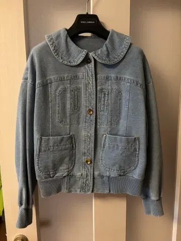 둥근 카라 라이트 블루 데님 자켓