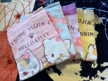 나츠메 우인장 냥코센세 x 산리오 콜라보 핸드 타월 손수건 4개 세트