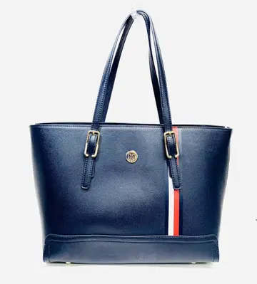 고품질 TOMMY HILFIGER 타미힐피거 가죽 토트백