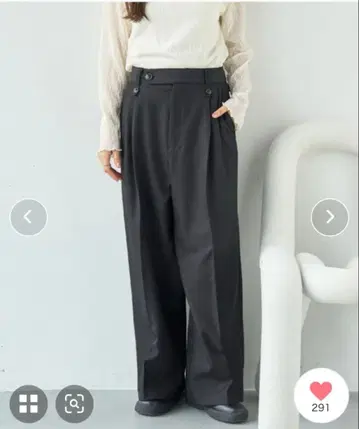 mil 작은 키 허리 디자인 턱 와이드 팬츠