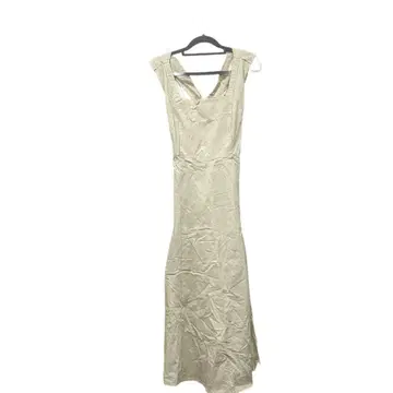 베이지 슬리브리스 셔츠 원피스