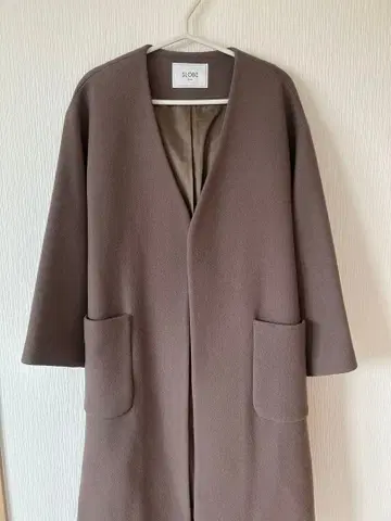 SLOBE IENA 브라운 롱 코트 허리 리본 포함