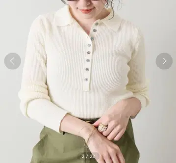 이에나 IENA 3x3 리브 폴로 카라 풀오버 니트