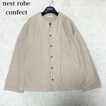 레어 네스트로브 컨팩트 키넥 노카라 셔츠 자켓 아이보리