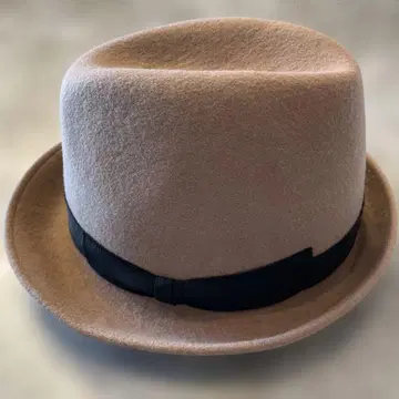 베이지 울 햇 블랙 리본