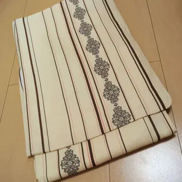 연한 옐로우 컬러 스트라이프 코몬 이중 기모노 워셔블 기모노