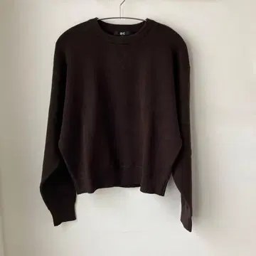 UNIQLO 스무스 코튼 크루넥 스웨터 다크 브라운 S 택 포함 새상품