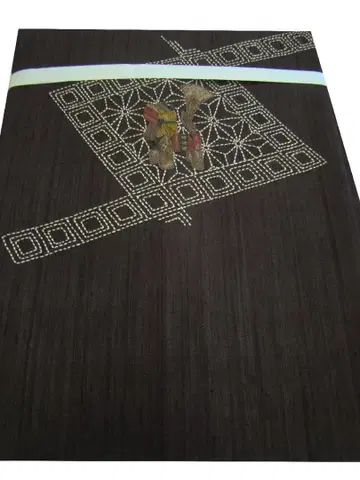 츠무기 코몬용 생츠무기 자수 나고야 오비 순수 실크 미사용 Ns1698