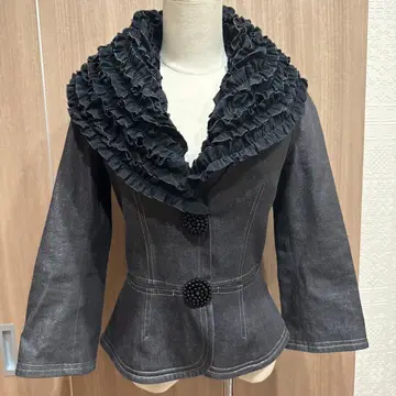 노코오노 프릴 데님 테일러드 자켓