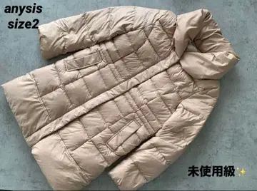 미사용급 anysis 롱 다운 코트 M 베이지 카멜
