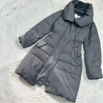 PLST 그레이 롱 다운 자켓 숄카라 빅 사이즈