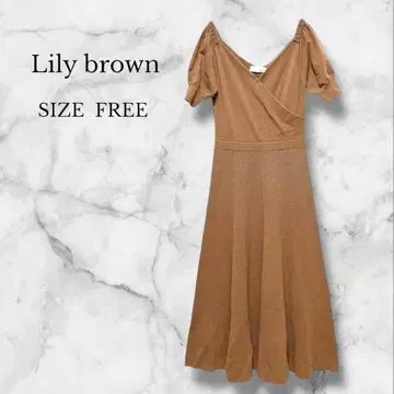 새상품급 릴리 브라운 롱 원피스 플레어 반팔 카슈쿨 A라인