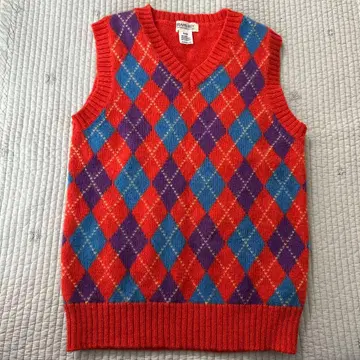 BEAMS BOY 다이아몬드 패턴 니트 베스트