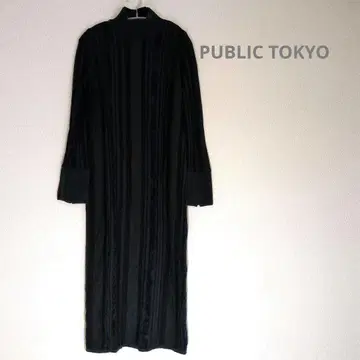 PUBLIC TOKYO 자수 스트라이프 원피스