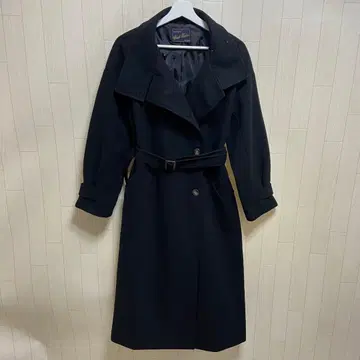 CLASSICAL ELF 롱 기장이 기분 니트 모사 스탠드 카라 롱 코트