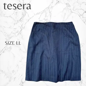 테세라 빅 사이즈 깔끔한 스트라이프 패턴 허리밴딩 큐롯 LL