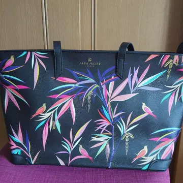 SARA MILLER 꽃과 새의 라지 토트백